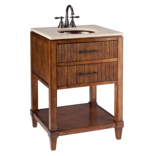 Thompson Traders Renovations Espresso Undermount Single Sink Asian Hardwood Bathroom Vanity with Cultured Marble Top (Actual: 24 in x 22 in)