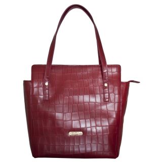 Leatherbay Italian Leather Savona Croc Print Handbag   17295300