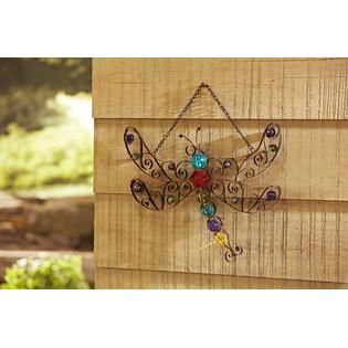 Essential Garden Dragonfly Metal and stone Wall Décor   Outdoor
