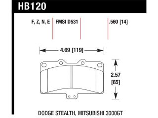 Hawk Performance HB120F.560 Disc Brake Pad; HPS Performance Street w/0.560 Thickness;