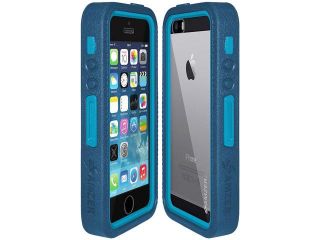 Amzer CRUSTA Rugged Case Blue on Blue Shell Tempered Glass with Holster