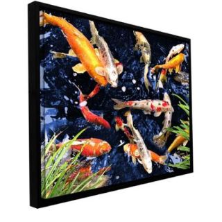 George Zucconi 'Koi' Floater framed Gallery wrapped Canvas 36x48, image: 34.5x46.5