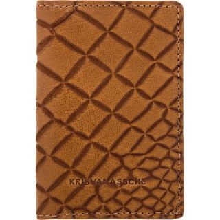 Krisvanassche Brown Embossed Croc Leather Card Holder