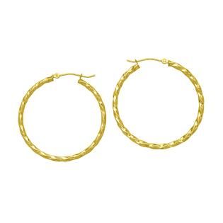 Twist ² X 35MM Hoop Earrings 10K Yellow Gold.   Jewelry   Earrings