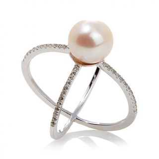 Imperial Pearls 9 10mm Cultured Freshwater Pearl and White Topaz Sterling Silve   7847303
