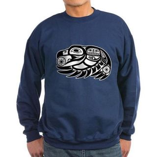 CafePress Big Men's Raven Native American Design Sweatshirt