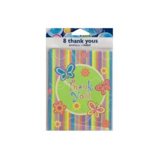 DDI Butterfly Stripes Thank You Cards Envelopes Case Of 24