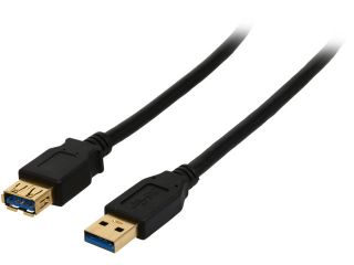 Coboc CY U3 AAMF 6 BK 6ft SuperSpeed 5Gbps USB 3.0  A Male to A Female Extension Cable,Gold Plated,Black,M F