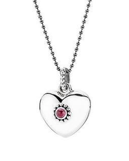 PANDORA Pendant Necklace   Sterling Silver & Rhodolite Treasured Hearts