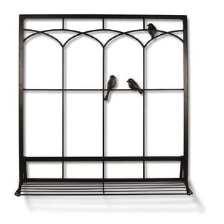 Plastec Wall D cor Birds in Window w/Shelf   Outdoor Living