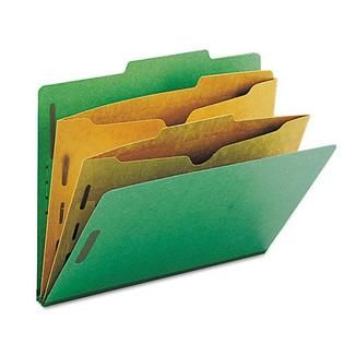 Smead 6 Section Folders w/Pocket Dividers, Letter, Green   Office