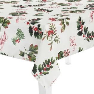 Essential Home 60 x 84 Christmas Sentiments Oblong Tablecloth   Home