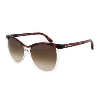Tom Ford TF9307 56F Asian Fit Sunglasses, Tortoise/Clear Frame, Brown