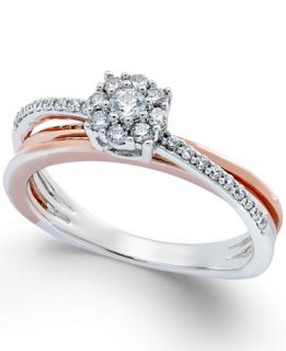 Diamond Crossover Promise Ring (1/4 ct. t.w.) in Sterling Silver and