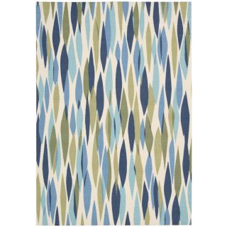 Waverly Sun and Shade Seaglass Rectangular Indoor/Outdoor Machine Made Area Rug (Common: 7 x 10; Actual: 93 in W x 130 in L)