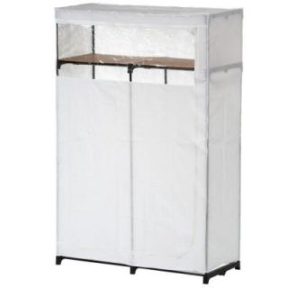 Honey Can Do 69 in. H x 46 in. W x 20 in. D Portable Closet with Top Shelf in White WRD 01898