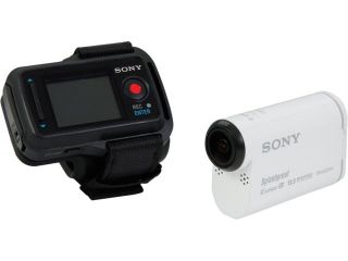 Sony HDR AS100V HDR AS100VR/W White 13.5MP Action Camera and Live View Remote Bundle