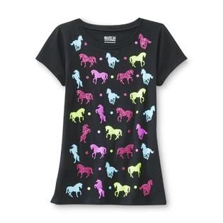 Route 66   Girls Glitter Detail T Shirt   Horses
