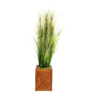 Laura Ashley 69 in. Tall Onion Grass with Twigs in 13 in. Fiberstone Planter VHX114207