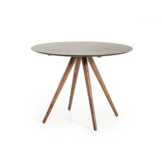 Modrest Tracer   Contemporary Black and Walnut Round Mid century Style