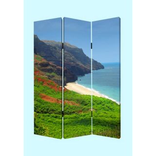 72 X 48 Hawaiian Coast 3 Panel Room Divider