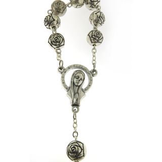 Handcrafted Pewter Our Lady of Guadalupe Castillian Roses Rosary