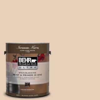 BEHR Premium Plus Ultra 1 gal. #S230 1 Buff Tone Matte Interior Paint 175001