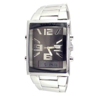 Surface Mens Calendar Date Watch with Gunmetal Dial and Silvertone