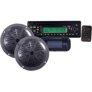 Pyle PLCD14MRKT Waterproof Marine CD/MP3 Player Receiver with Speakers and Splash proof Radio Cover (Tuner)