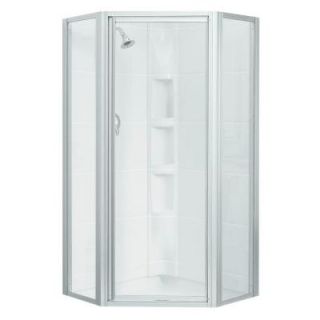 STERLING Intrigue 27 9/16 in. x 72 in. Framed Neo Angle Shower Door in Silver SP2275A 38S