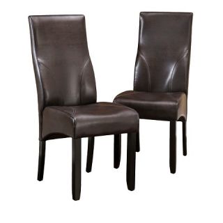 Osborne Bonded Leather Dining Chair Wood/Brown (Set of 2
