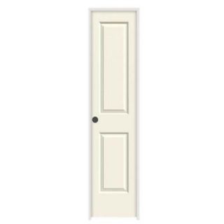 JELD WEN 18 in. x 80 in. Molded Smooth 2 Panel Square French Vanilla Hollow Core Composite Single Prehung Interior Door THDJW136700629