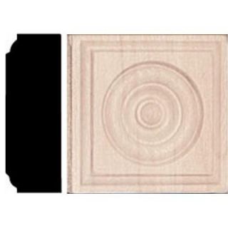 House of Fara 2 1/2 in. x 2 1/2 in. x 7/8 in. Maple Rosette Moulding DISCONTINUED R90MP