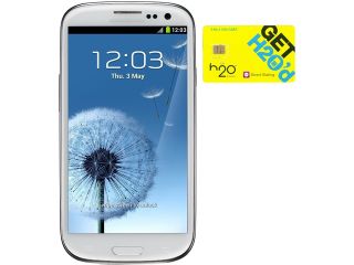 Samsung Galaxy S III I747 White 16GB 4G LTE Android Phone + H2O $60 SIM Card