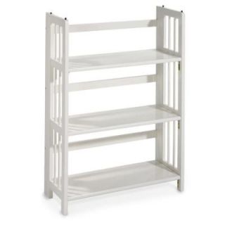 Home Decorators Collection 38 in. H x 27.5 in. W White Folding and Stacking 3 Shelf Bookcase 3323210410