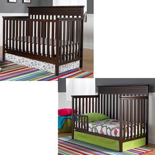 Fisher Price Newbury 4 in 1 Fixed Side Convertible Crib and Newbury Dressing Table, Cherry Value Bundle