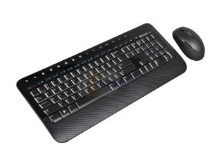 Microsoft Wireless Desktop 2000 M7J 00001 Black 104 Normal Keys USB RF Wireless Ergonomic Keyboard & Mouse