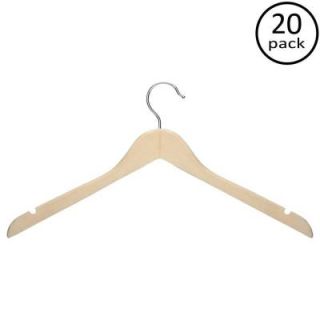 Honey Can Do Maple Finish Basic Shirt Hanger (20 Pack) HNGT01212