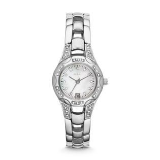 Ladies Calendar Date Watch with White Mother of Pearl Dial and Silver