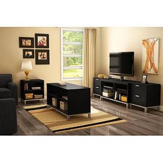 South Shore Flexible Collection TV Stand Black Oak   Home   Furniture