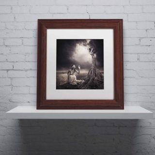 Trademark Fine Art "Is There Anybody Out There" by Erik Brede, White Matte, Wood Frame, Archival Paper