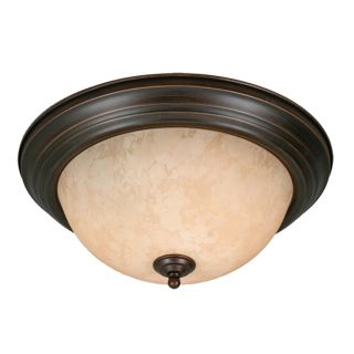 12.74 in W Rubbed Bronze Ceiling Flush Mount