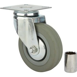 Strongway 4in. Swivel Nonmarking Rubber Caster — 175-Lb. Capacity  Up to 299 Lbs.