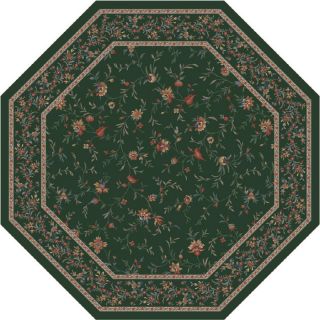 Milliken Hampshire Octagonal Green Transitional Tufted Area Rug (Common: 8 ft x 8 ft; Actual: 7.58 ft x 7.58 ft)