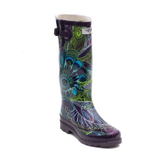 Womens Pattern Bloom Rubber Boots   Shopping   Great Deals