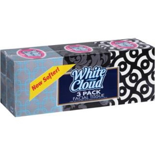 Product Title: White Cloud 3 Pack, 2 ply Facial Tissues, 75 Sheet Cube Tissue Boxes