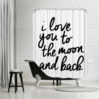 Polyester I Love You To The Moon and Back Shower Curtain