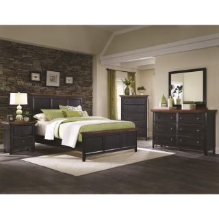 Country Cabin Rustic Brown/ Rubbed Black 5 piece Bedroom Set