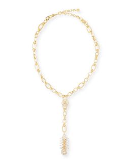 Jules Smith Micro Flower Disk Necklace, Gold
