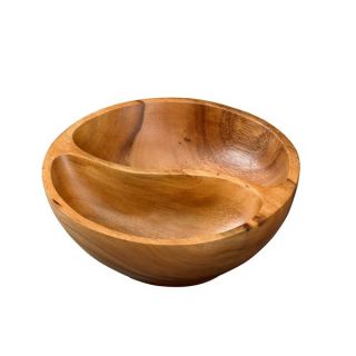 Handcrafted Acacia Wood 8 inch Divided Serving Bowl (Philippines)